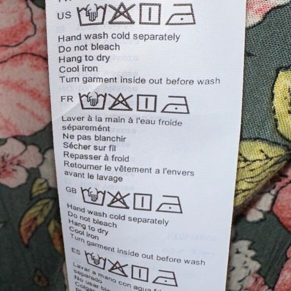 Billabong Sage Green Floral Fine Flutter Mini Dress Size Large - Picture 8 of 14